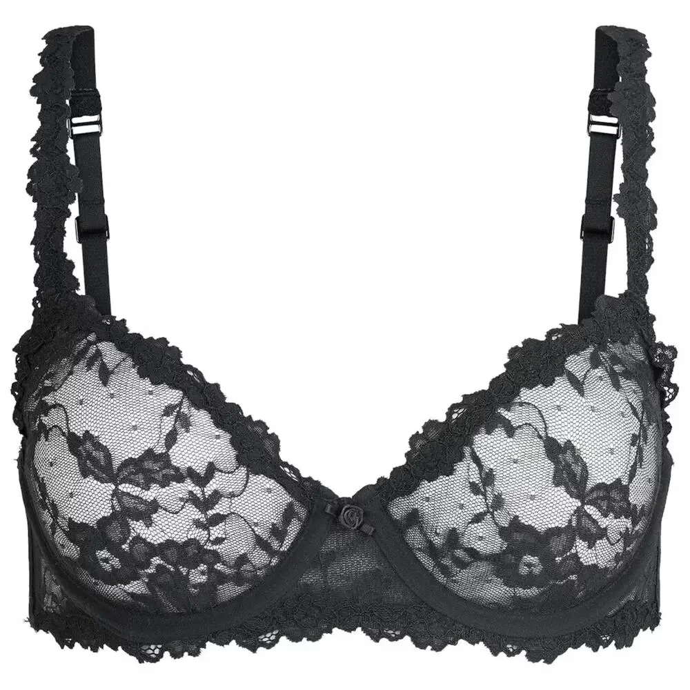 SKIMS Stretch Lace Unlined Demi Bra Onyx | Size 42A | NWT - Picture 7 of 7